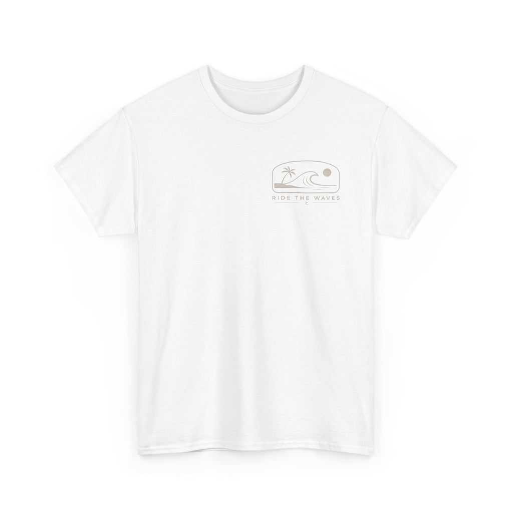 Ride the Waves Tee — Minimal Surf Palm Graphic T-Shirt