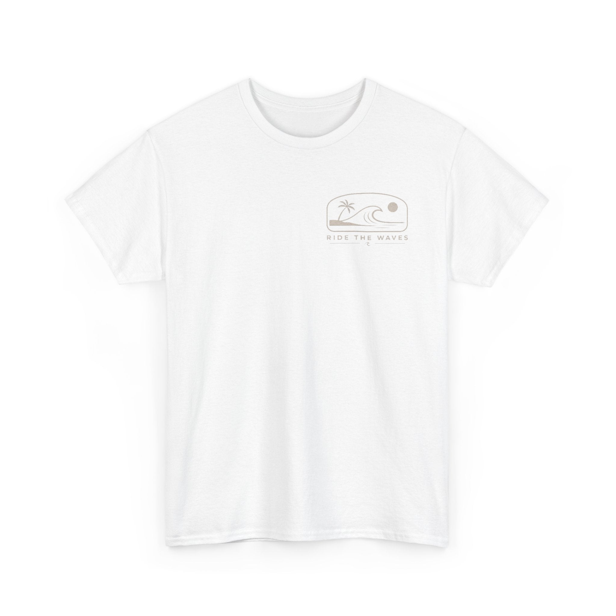 Ride the Waves Tee — Minimal Surf Palm Graphic T-Shirt