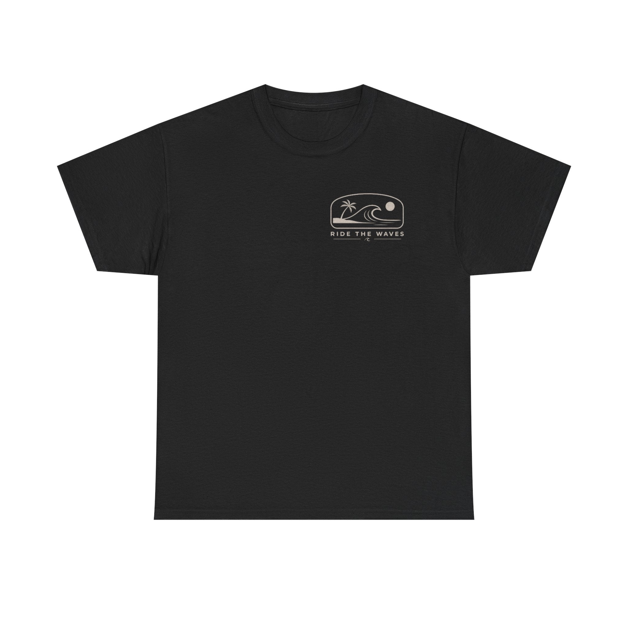 Ride the Waves Tee — Minimal Surf Palm Graphic T-Shirt