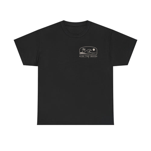 Ride the Waves Tee — Minimal Surf Palm Graphic T-Shirt
