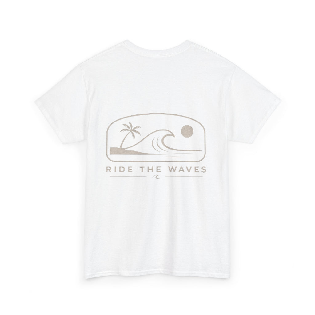 Ride the Waves Tee — Minimal Surf Palm Graphic T-Shirt