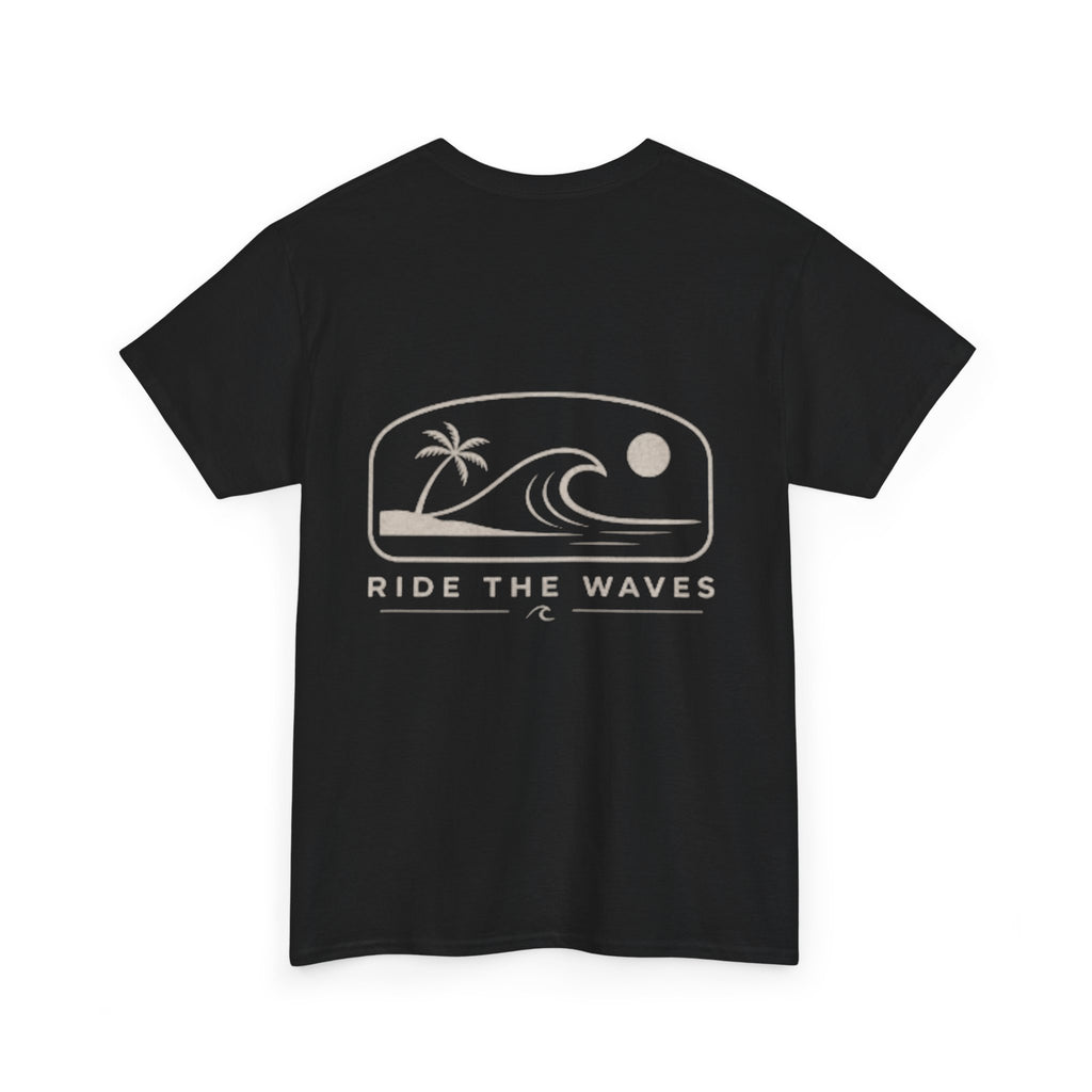 Ride the Waves Tee — Minimal Surf Palm Graphic T-Shirt