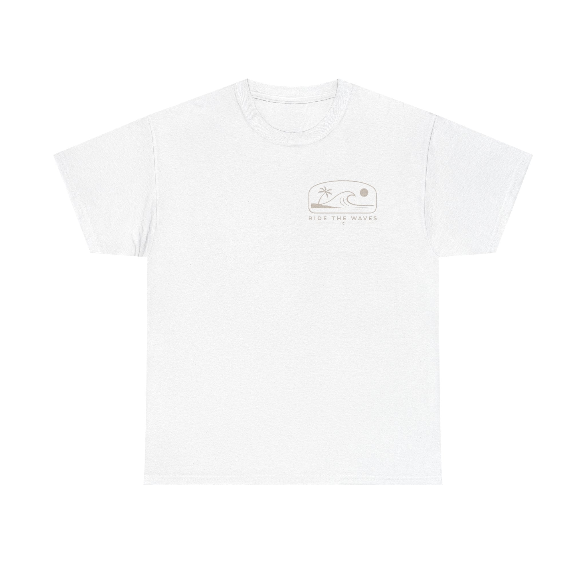 Ride the Waves Tee — Minimal Surf Palm Graphic T-Shirt